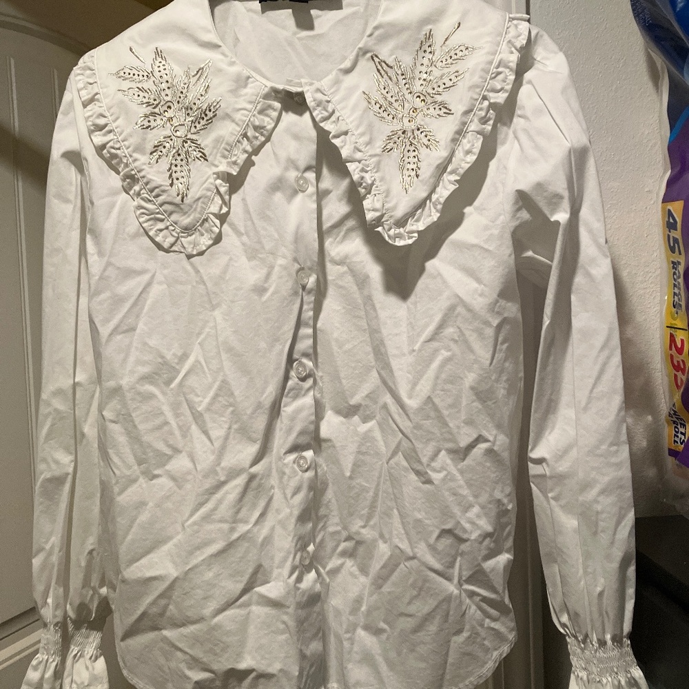 LADIES BLOUSE WESTERN STYLE MARC NEW YORK EMBROIDERED - ONLY $18